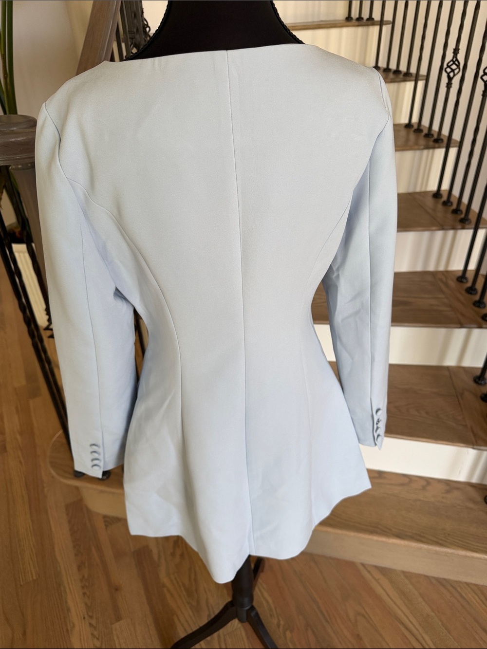 NWT Commense Light Blue Button-Front Blazer Mini Dress (Small) - Picture 4 of 7